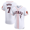 Johmsee H.Astros #7 Craig Biggio Player White Limited Elite Home Stitched Jerseys