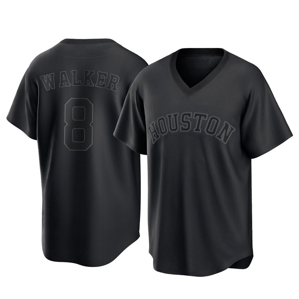 Johmsee H.Astros #8 Christian Walker Player Black Fashion T-shirt Home Game Stitched Jerseys