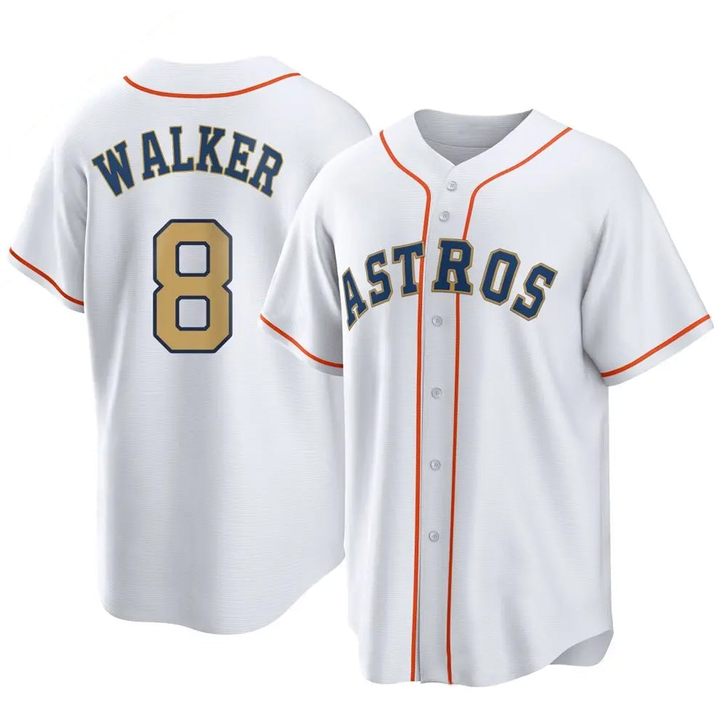 Johmsee H.Astros #8 Christian Walker Player Gold Collection Game Home Stitched Jerseys