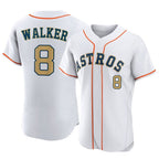 Johmsee H.Astros #8 Christian Walker Player Gold Collection Limited Elite Home Stitched Jerseys