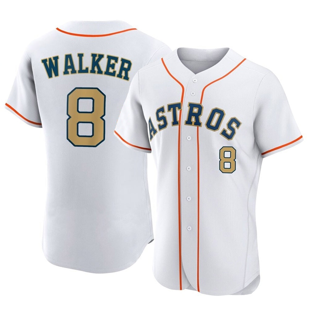 Johmsee H.Astros #8 Christian Walker Player Gold Collection Limited Elite Home Stitched Jerseys