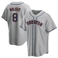 Johmsee H.Astros #8 Christian Walker Player Gray Home Game Stitched Jerseys