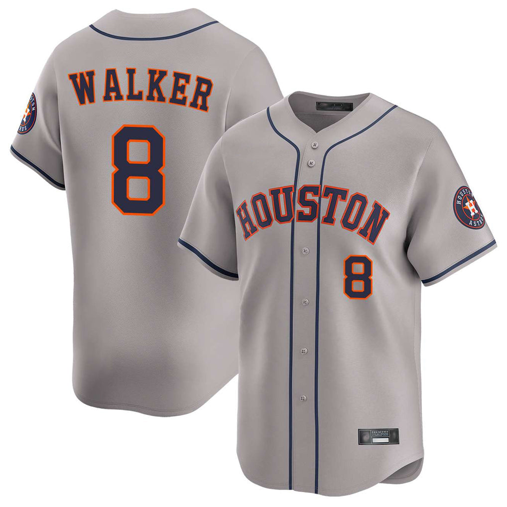 Johmsee H.Astros #8 Christian Walker Player Gray Home Limited Stitched Jerseys