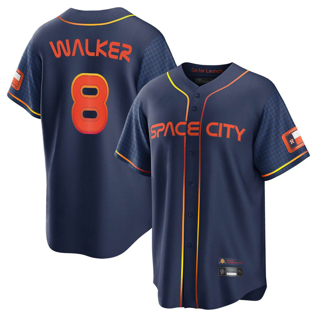 Johmsee H.Astros #8 Christian Walker Player Navy City Connect Home Game Stitched Jerseys
