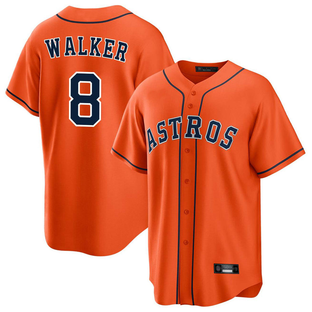 Johmsee H.Astros #8 Christian Walker Player Orange Home Game Stitched Jerseys