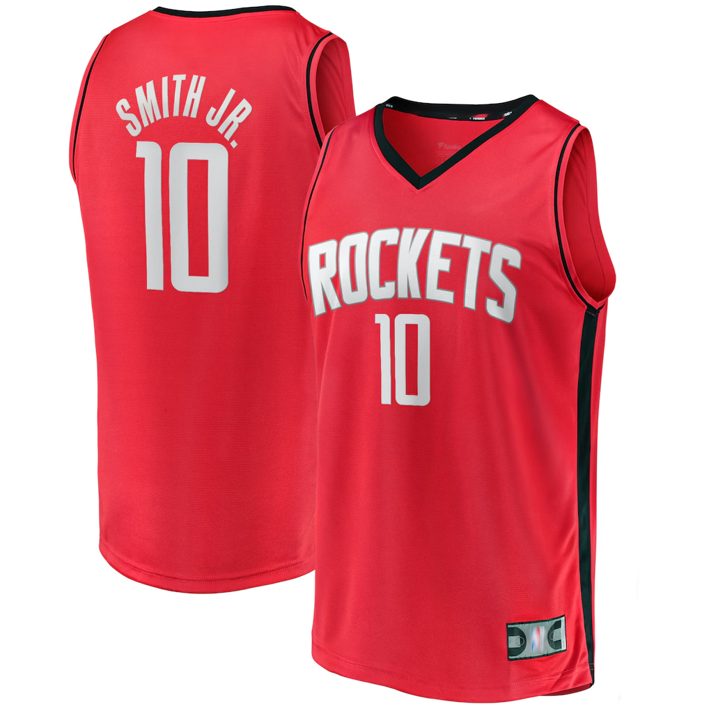 Johmsee H.Rockets H.Rockets #10 Jabari Smith Jr. Red Fast Break Replica Player Stitched Jerseys-Icon Edition