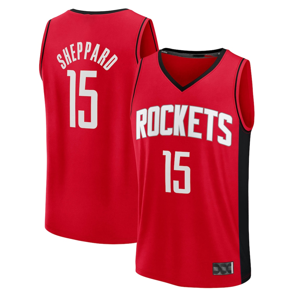 Johmsee H.Rockets #15 Reed Sheppard Red Fast Break Replica Stitched Jerseys-Icon Edition
