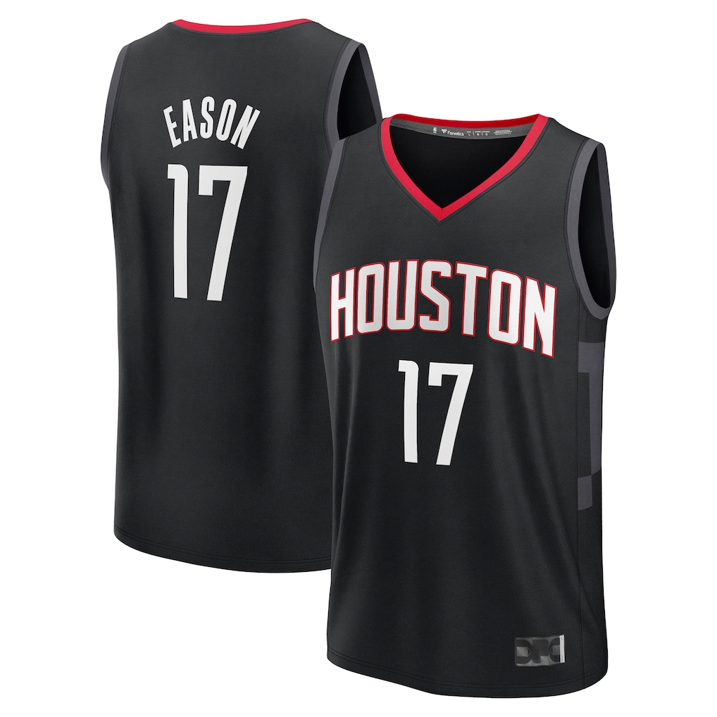 Johmsee H.Rockets #17 Tari Eason Black Fast Break Replica Player Stitched Jerseys-Statement Edition