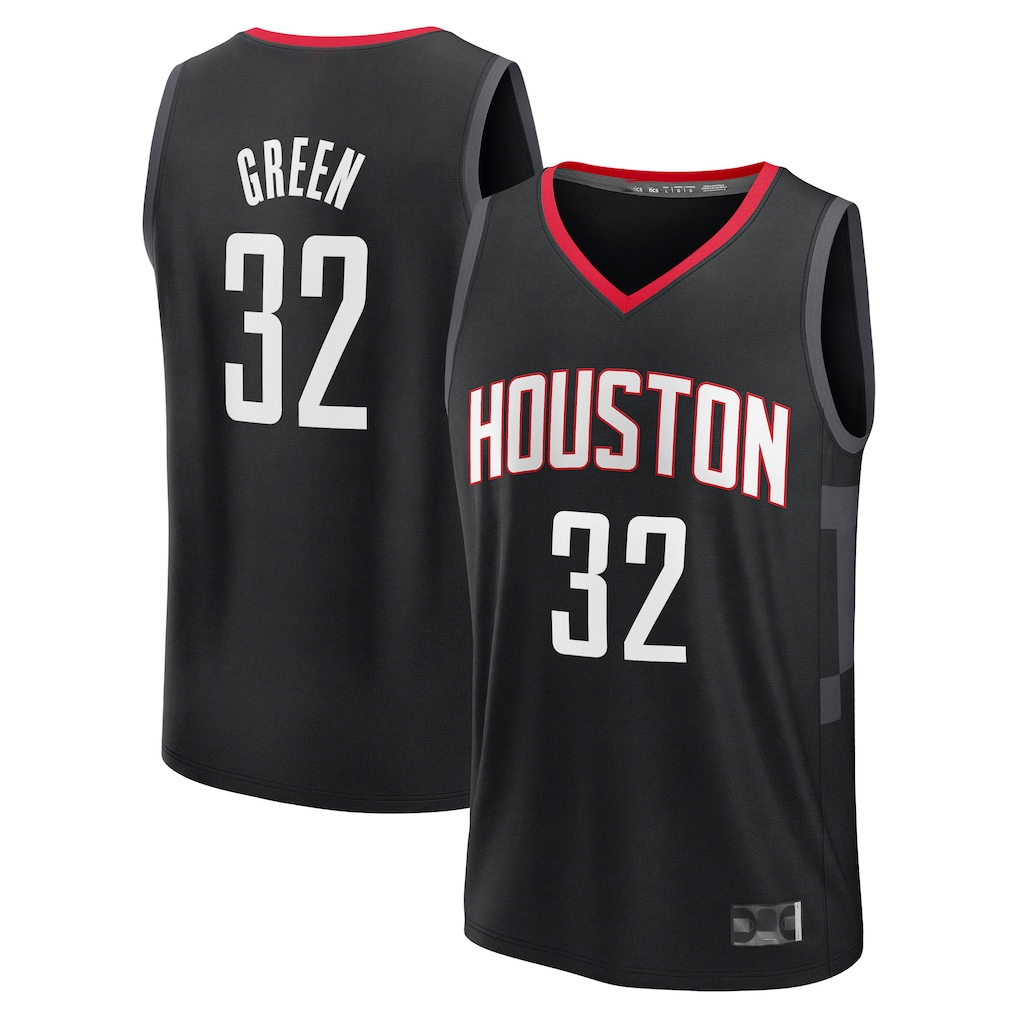 Johmsee H.Rockets #32 Jeff Green Black Fast Break Replica Player Stitched Jerseys-Statement Edition