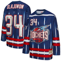 Johmsee H.Rockets #34 Hakeem Olajuwon Mitchell & Ness Navy Maxxed Out Fashion Hockey Stitched Jerseys