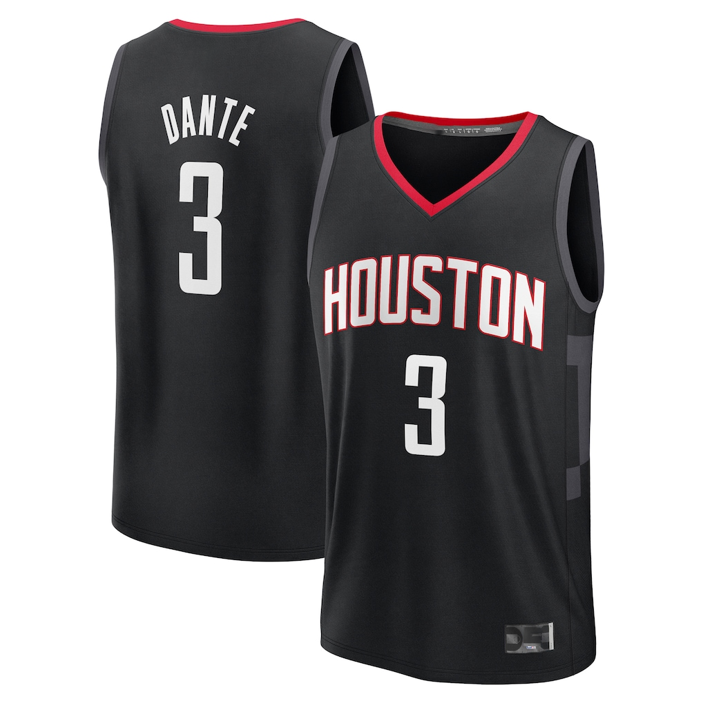 Johmsee H.Rockets #3 N'Faly Dante Black Fast Break Replica Player Stitched Jerseys-Statement Edition