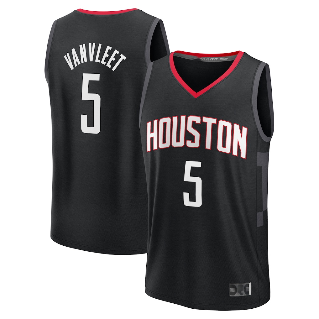 Johmsee H.Rockets #5 Fred VanVleet Black Fast Break Replica Player Stitched Jerseys-Statement Edition