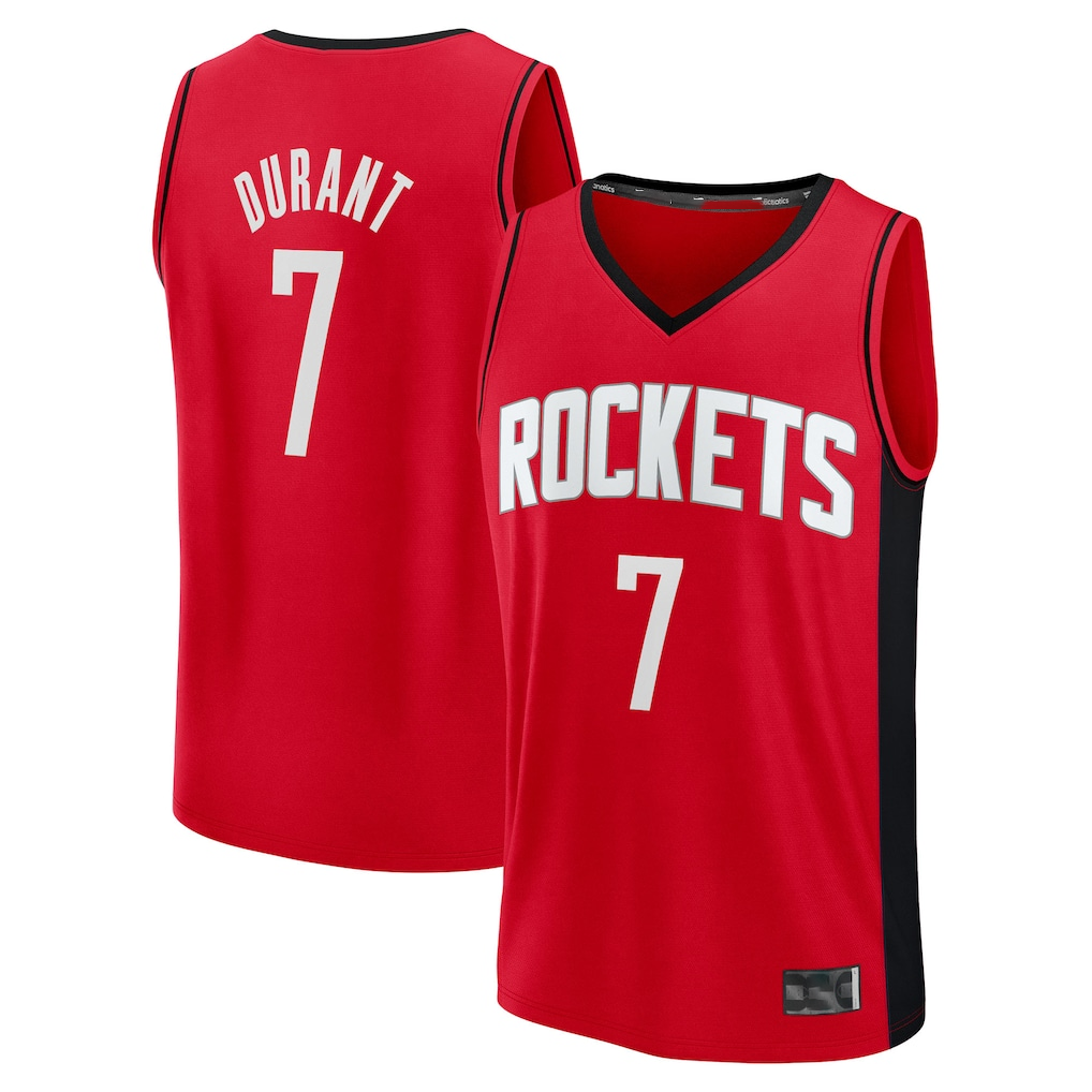 Johmsee H.Rockets #7 Kevin Durant Red Fast Break Replica Player Stitched Jerseys-Icon Edition