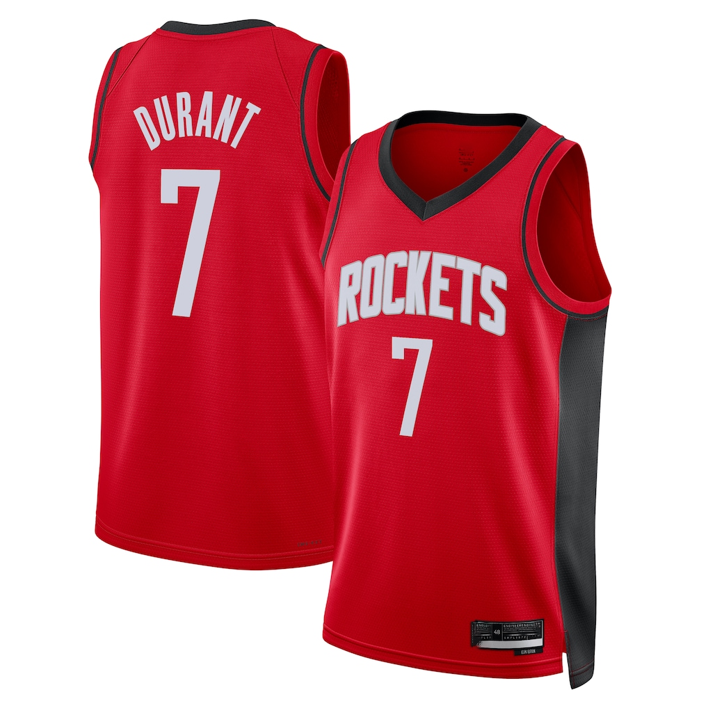 Johmsee H.Rockets #7 Kevin Durant Red Swingman Player Stitched Jerseys-Icon Edition