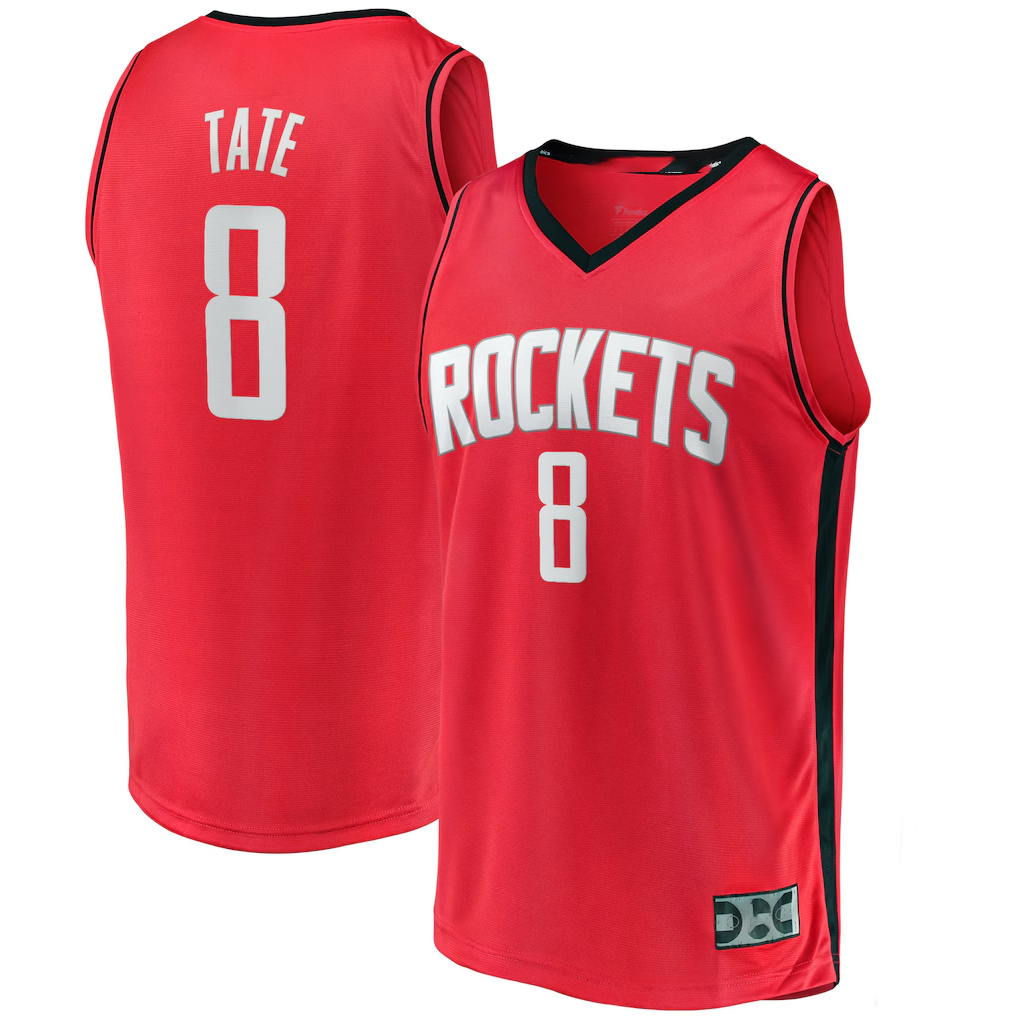 Johmsee H.Rockets #8 Jae'Sean Tate Red Fast Break Replica Stitched Jerseys-Icon Edition