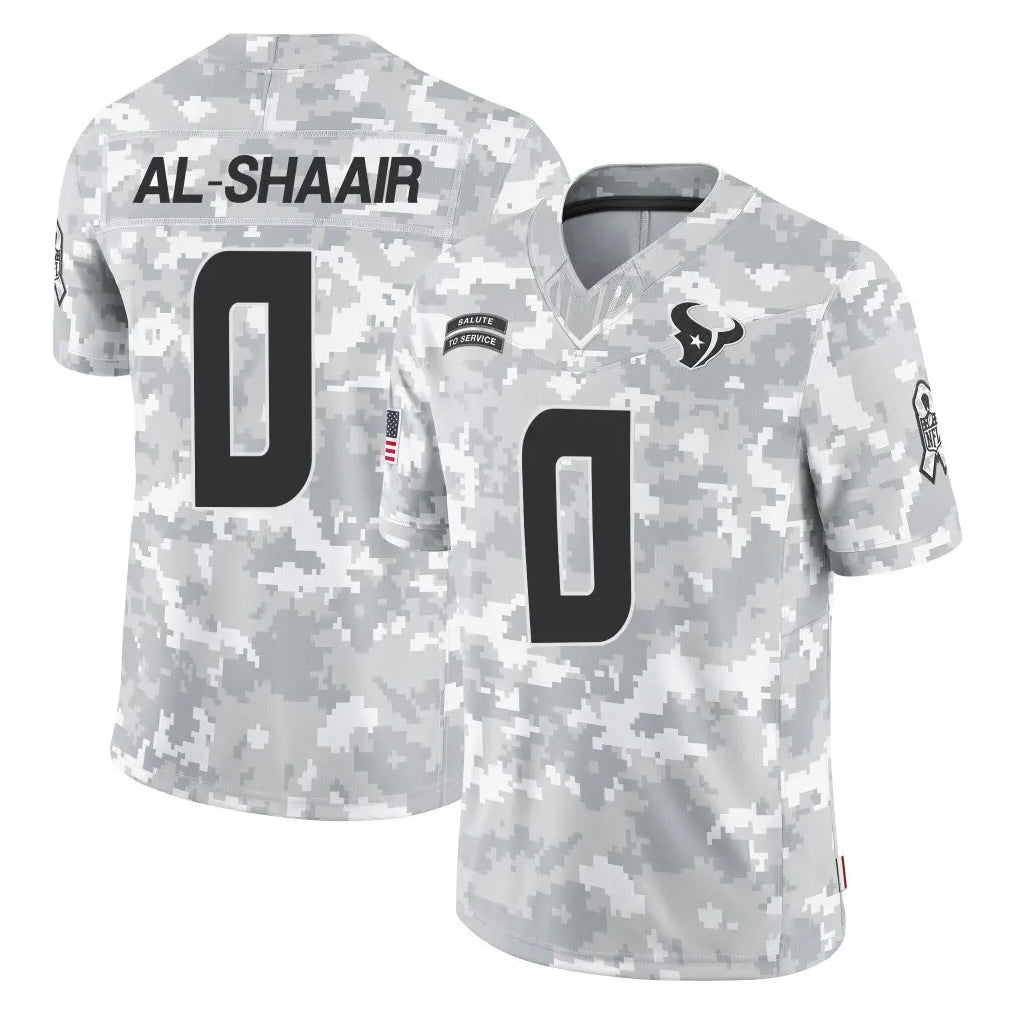 Johmsee H.Texans #0 Azeez Al-Shaair Player Arctic Camo Salute To Service Limited Game Stitched Jerseys