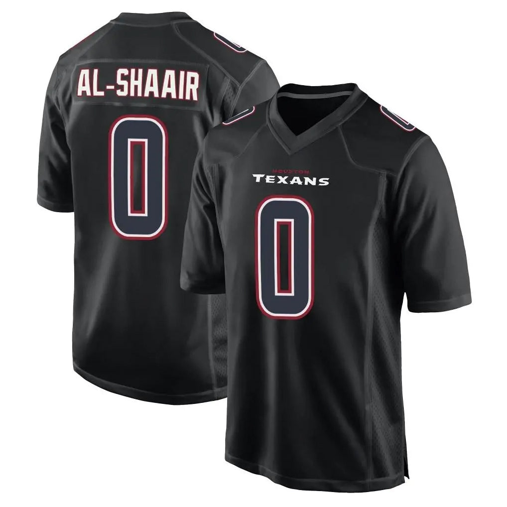 Johmsee H.Texans #0 Azeez Al-Shaair Player Black Fashion Home Game Stitched Jerseys