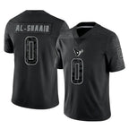 Johmsee H.Texans #0 Azeez Al-Shaair Player Black Reflective Limited Game Stitched Jerseys
