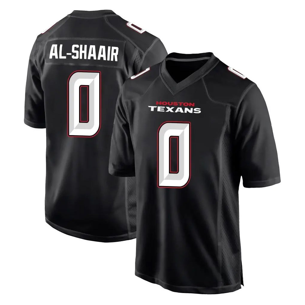 Johmsee H.Texans #0 Azeez Al-Shaair Player Carbon Black Fashion Home Game Stitched Jerseys