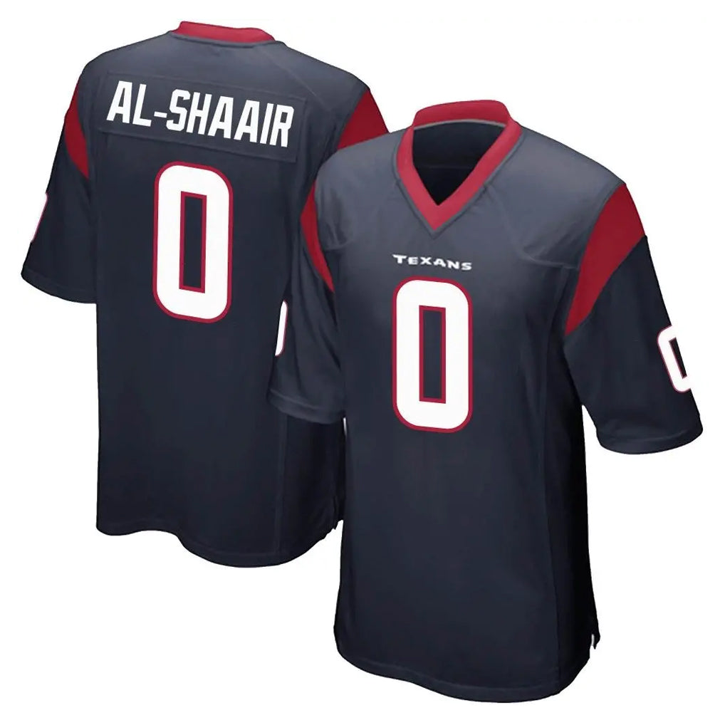 Johmsee H.Texans #0 Azeez Al-Shaair Player Navy Home Game Stitched Jerseys