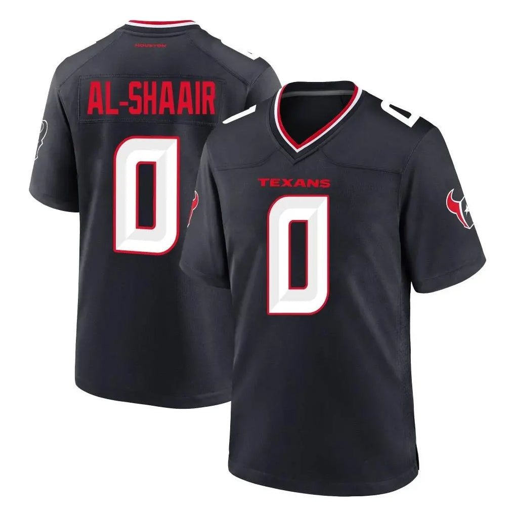 Johmsee H.Texans #0 Azeez Al-Shaair Player Navy Team Home Game Stitched Jerseys