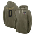 Johmsee H.Texans #0 Azeez Al-Shaair Player Olive Salute to Service Pullover Hoodies Limited Stitched Jerseys