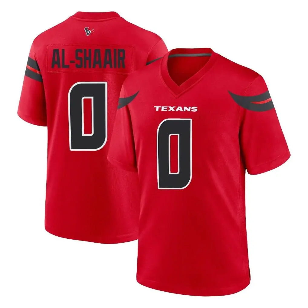 Johmsee H.Texans #0 Azeez Al-Shaair Player Red Alternate Home Game Stitched Jerseys