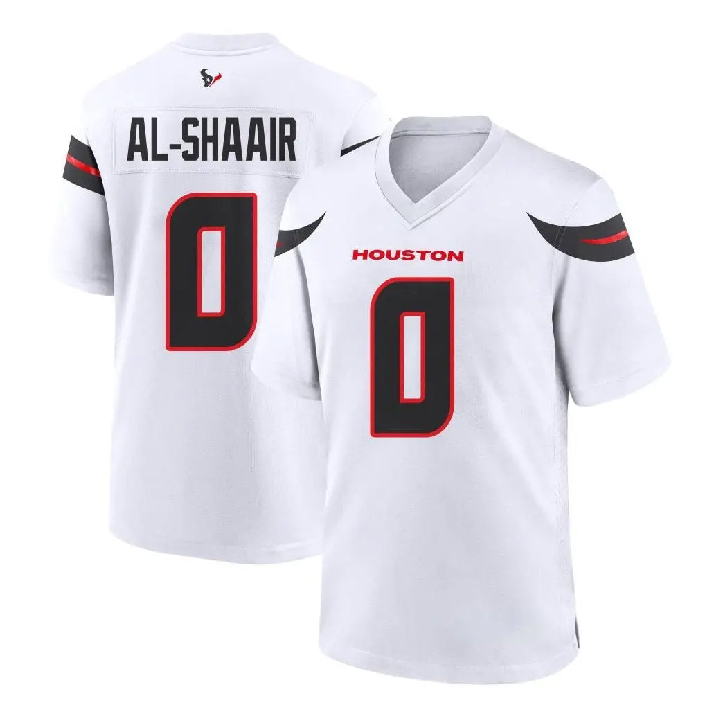Johmsee H.Texans #0 Azeez Al-Shaair Player White Home Game Stitched Jerseys