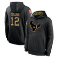 Johmsee H.Texans #12 Nico Collins Player Black Salute to Service Hoodies Limited Game Stitched Jerseys