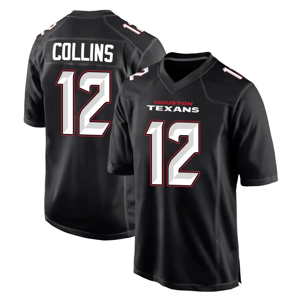 Johmsee H.Texans #12 Nico Collins Player Carbon Black Fashion Home Game Stitched Jerseys