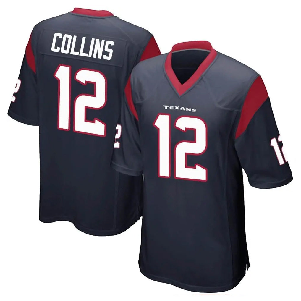 Johmsee H.Texans #12 Nico Collins Player Navy Home Game Stitched Jerseys