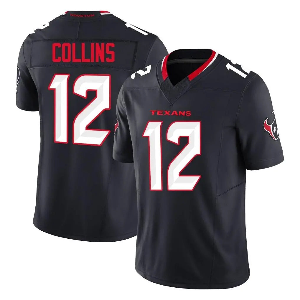 Johmsee H.Texans #12 Nico Collins Player Navy Limited Vapor F.U.S.E. Home Game Stitched Jerseys