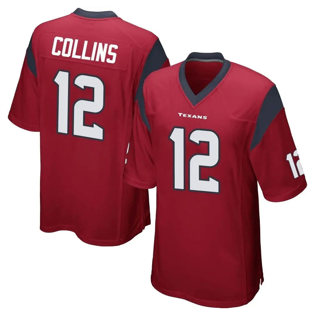 Johmsee H.Texans #12 Nico Collins Player Red Home Game Stitched Jerseys