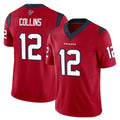 Johmsee H.Texans #12 Nico Collins Player Red Limited Vapor F.U.S.E. Home Game Stitched Jerseys