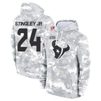 Johmsee H.Texans #24 Derek Stingley Jr. Player Arctic Camo Salute to Service Hoodies Limited Game Stitched Jerseys