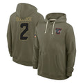 Johmsee H.Texans #2 Calen Bullock Player Olive Salute to Service Pullover Hoodies Limited Stitched Jerseys