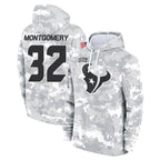 Johmsee H.Texans #32 David Montgomery Player Arctic Camo Salute to Service Hoodies Limited Game Stitched Jerseys