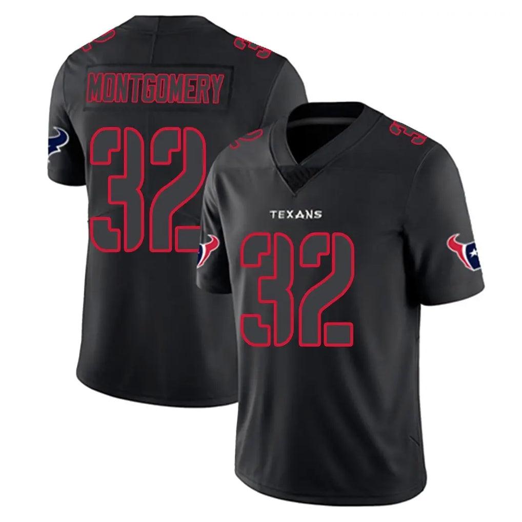 Johmsee H.Texans #32 David Montgomery Player Black Impact Limited Game Stitched Jerseys