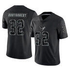 Johmsee H.Texans #32 David Montgomery Player Black Reflective Limited Game Stitched Jerseys