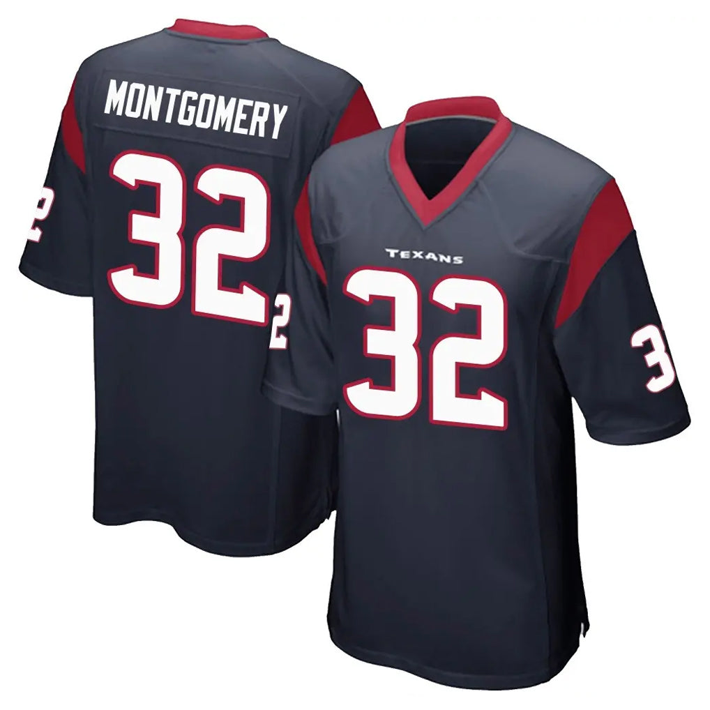 Johmsee H.Texans #32 David Montgomery Player Navy Home Game Stitched Jerseys