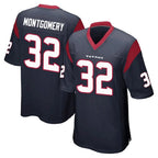 Johmsee H.Texans #32 David Montgomery Player Navy Home Game Stitched Jerseys