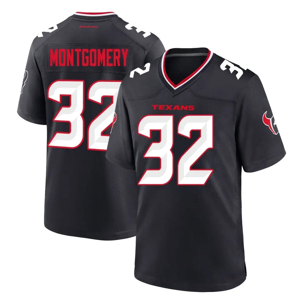 Johmsee H.Texans #32 David Montgomery Player Navy Team Home Game Stitched Jerseys