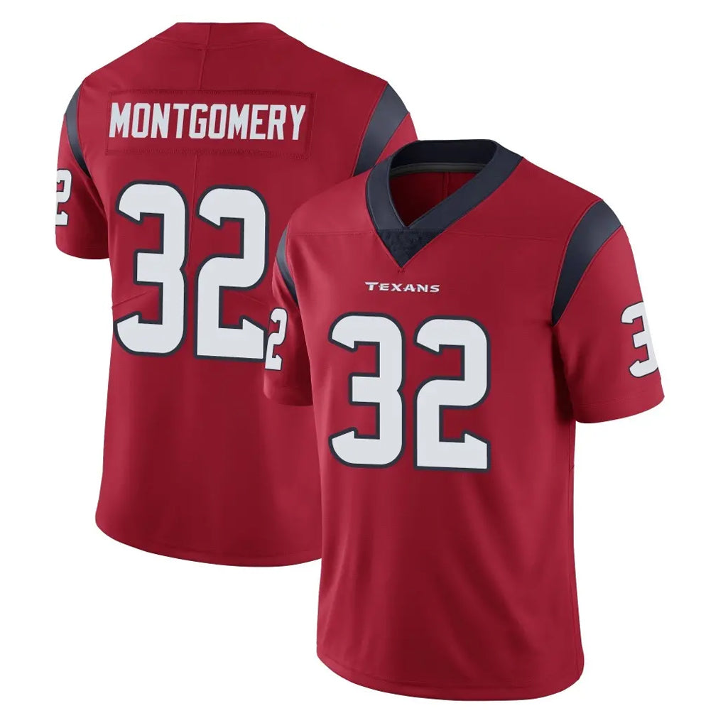 Johmsee H.Texans #32 David Montgomery Player Red Limited Vapor Untouchable Home Game Stitched Jerseys