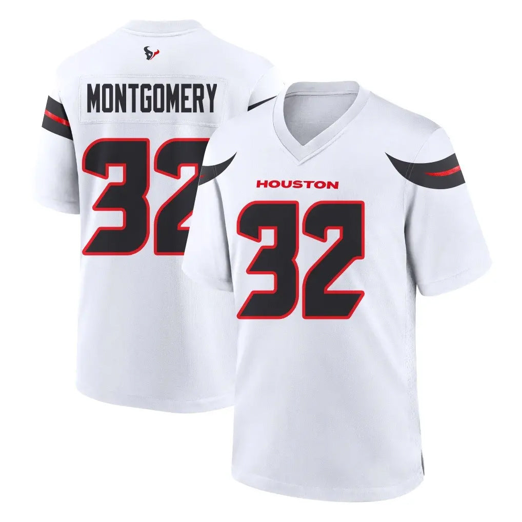 Johmsee H.Texans #32 David Montgomery Player White Home Game Stitched Jerseys