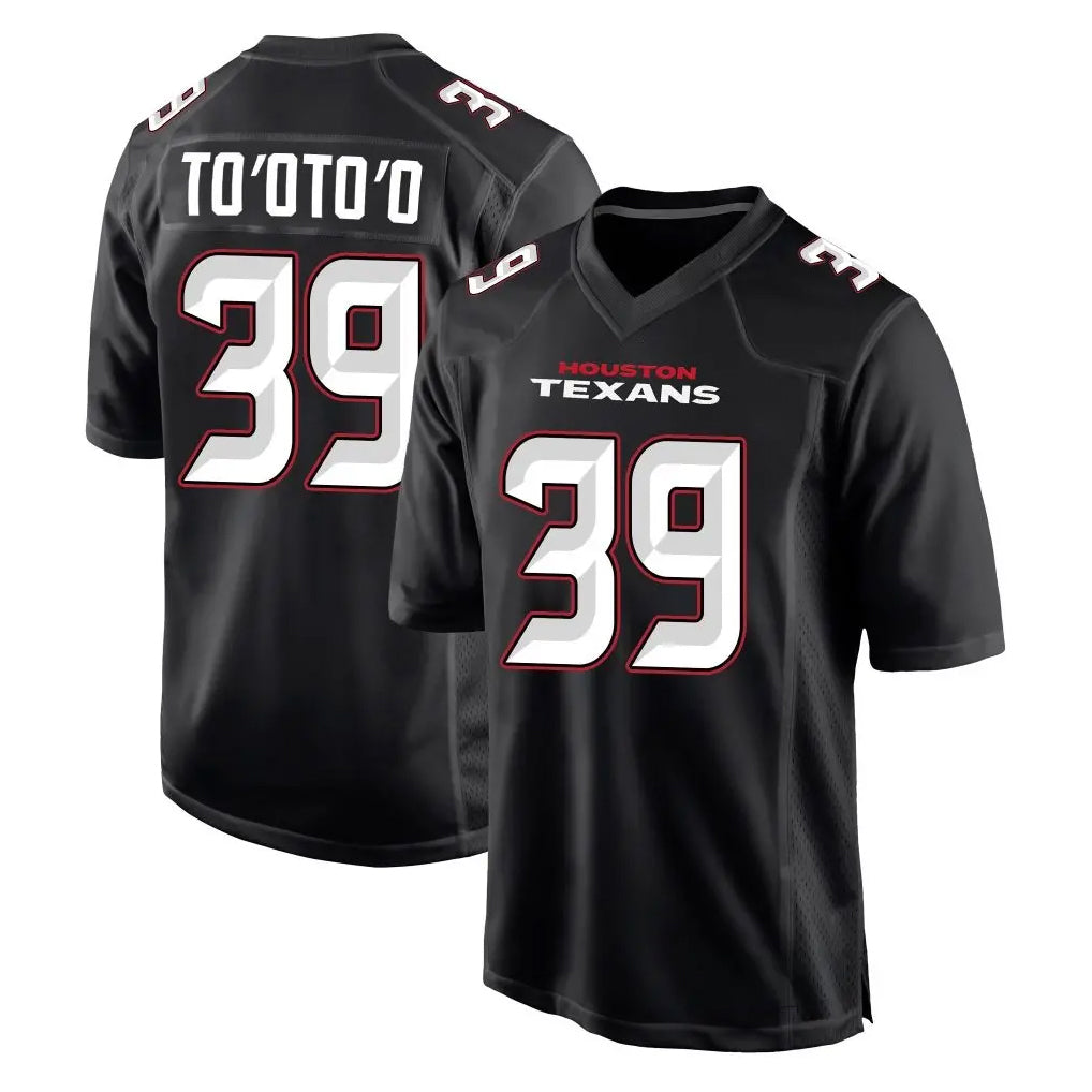 Johmsee H.Texans #39 Henry To'oTo'o Player Carbon Black Fashion Home Game Stitched Jerseys