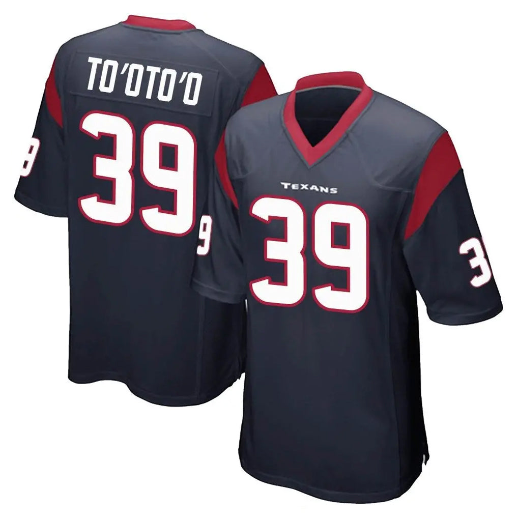 Johmsee H.Texans #39 Henry To'oTo'o Player Navy Home Game Stitched Jerseys