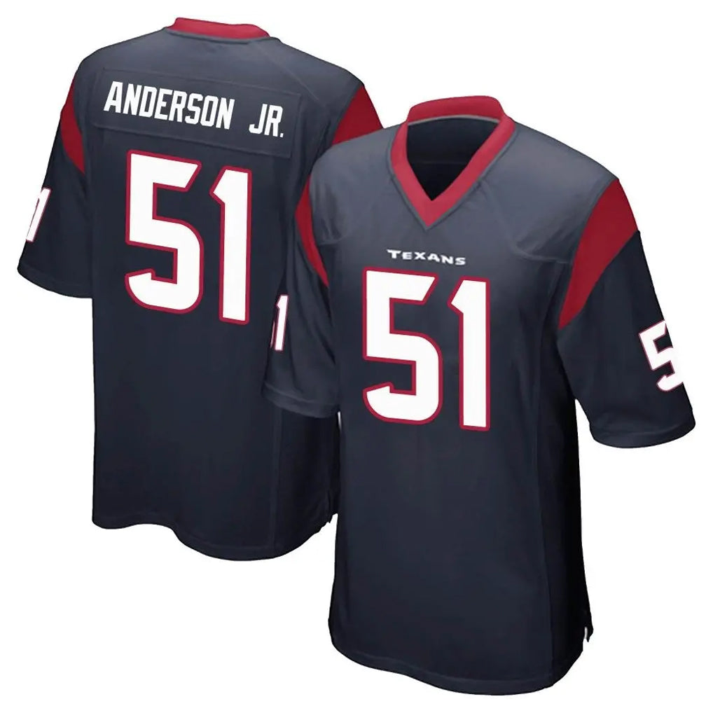 Johmsee H.Texans #51 Will Anderson Jr. Player Navy Home Game Stitched Jerseys