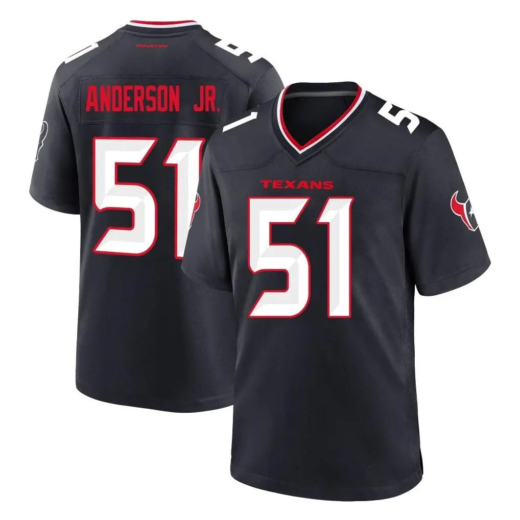 Johmsee H.Texans #51 Will Anderson Jr. Player Navy Team Home Game Stitched Jerseys