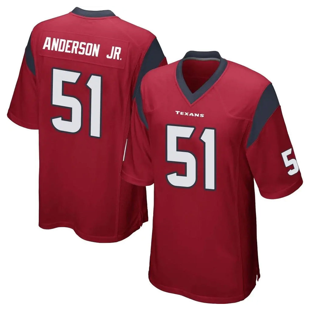 Johmsee H.Texans #51 Will Anderson Jr. Player Red Home Game Stitched Jerseys