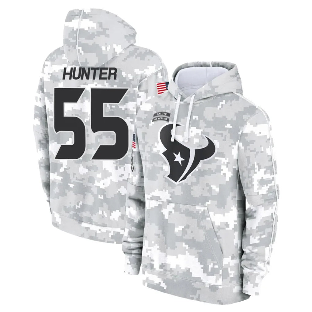 Johmsee H.Texans #55 Danielle Hunter Player Arctic Camo Salute to Service Hoodies Limited Game Stitched Jerseys